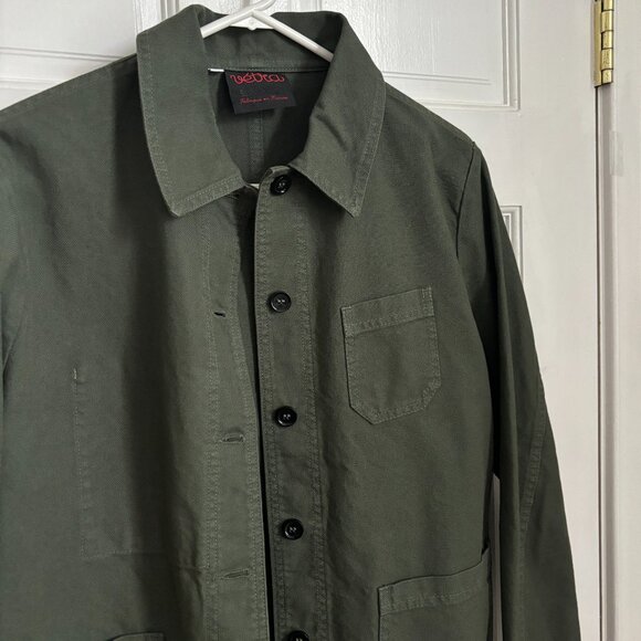 Vetra Chore Coat Jacket Green Olive Army Buttons Weaved Women's Small 42 S Jade - Picture 6 of 7